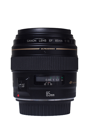 Canon 85mm USM Lens isolated on white